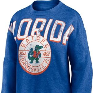 Fanatics Blue Florida Crewneck Sweatshirt with Orange & White Accents
